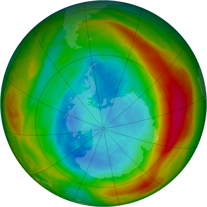 Antarctic ozone map for 20 September 1981